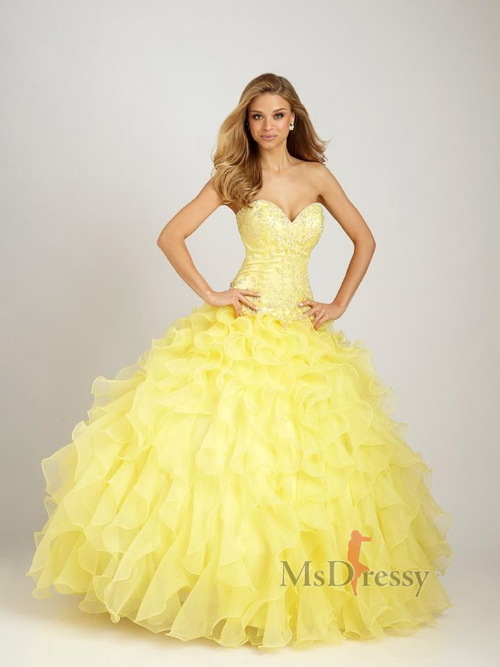 Neon yellow bridesmaid dresses